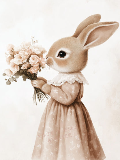 Affiche Lapin & Bouquet