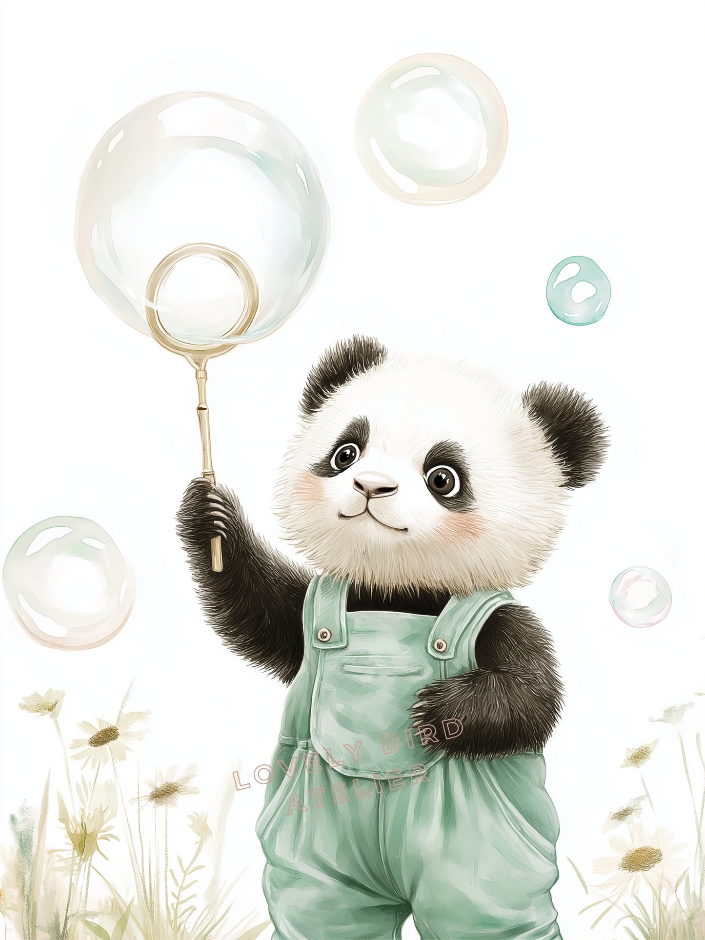 Tableau Panda & Bulles