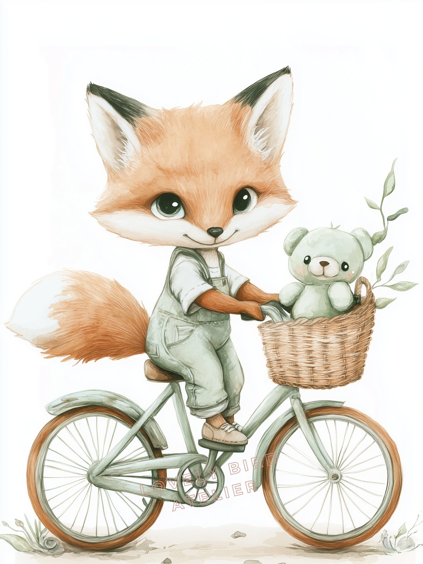 Affiche  Petit Renard & Bicyclette