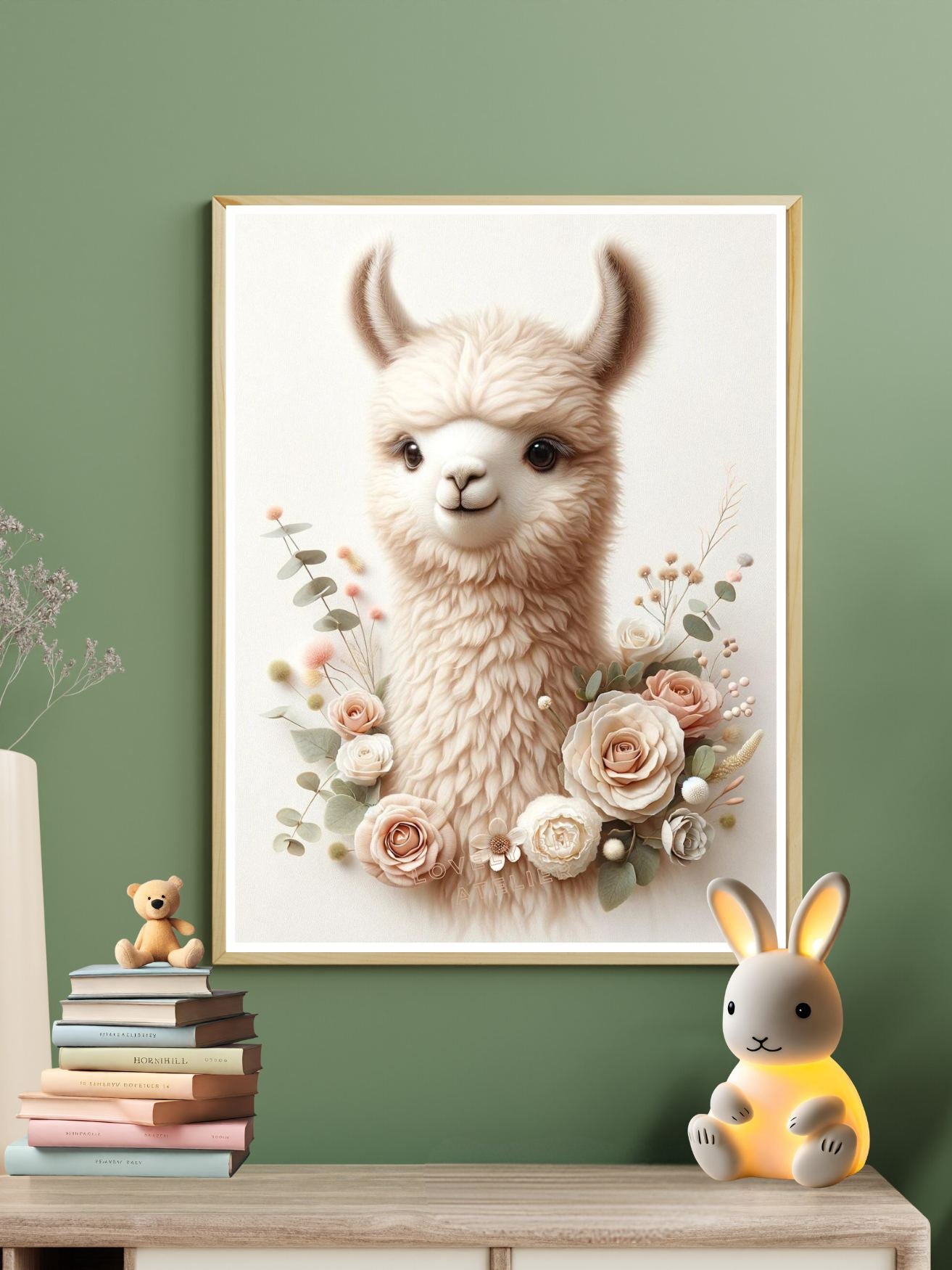 Affiche  Lama & Fleurs