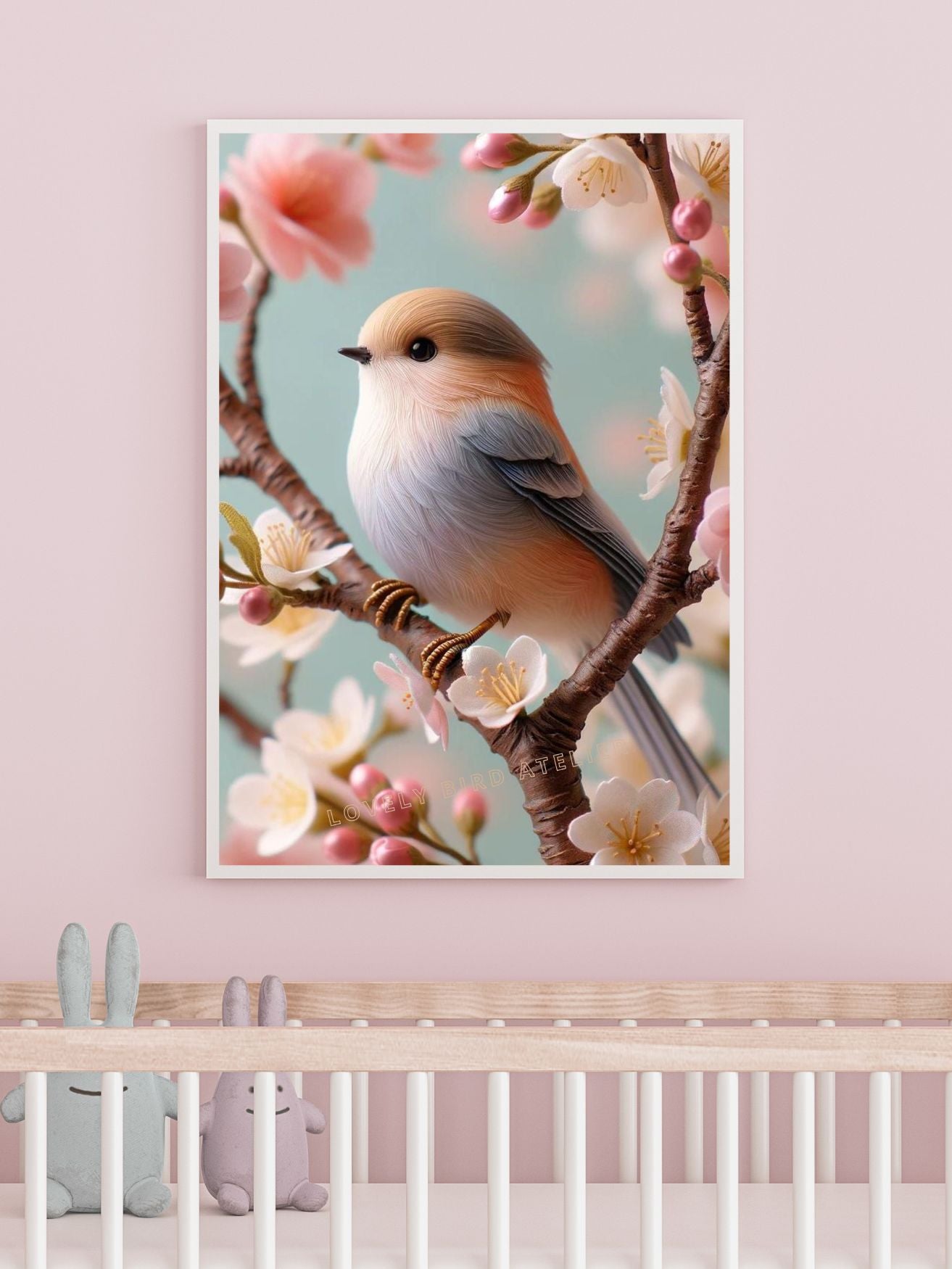 Affiche Oiseau & Fleurs