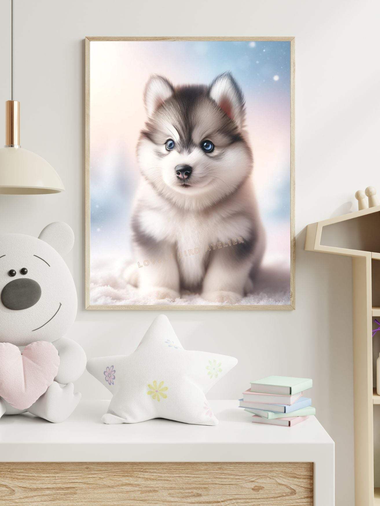 Affiche Husky Rainbow