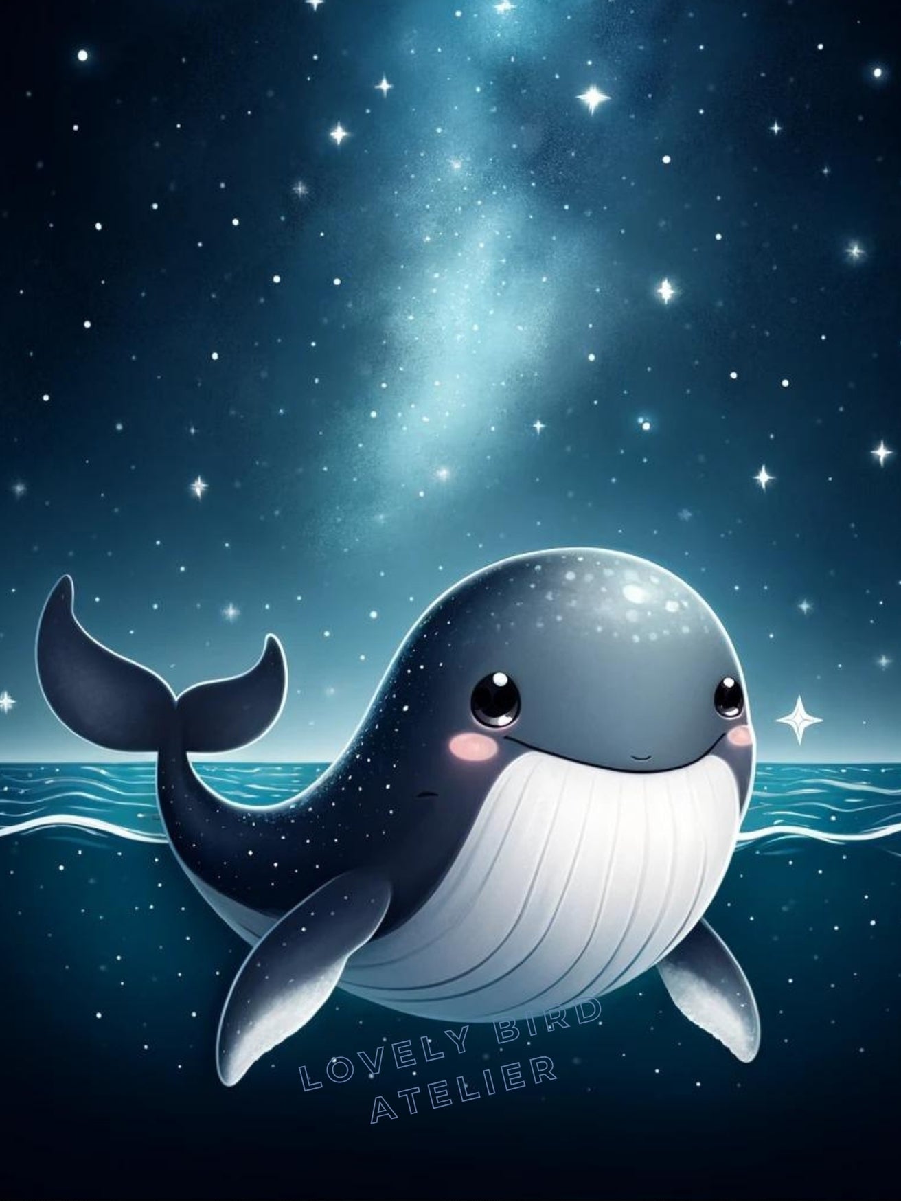 Tableau Baleine & Nuit