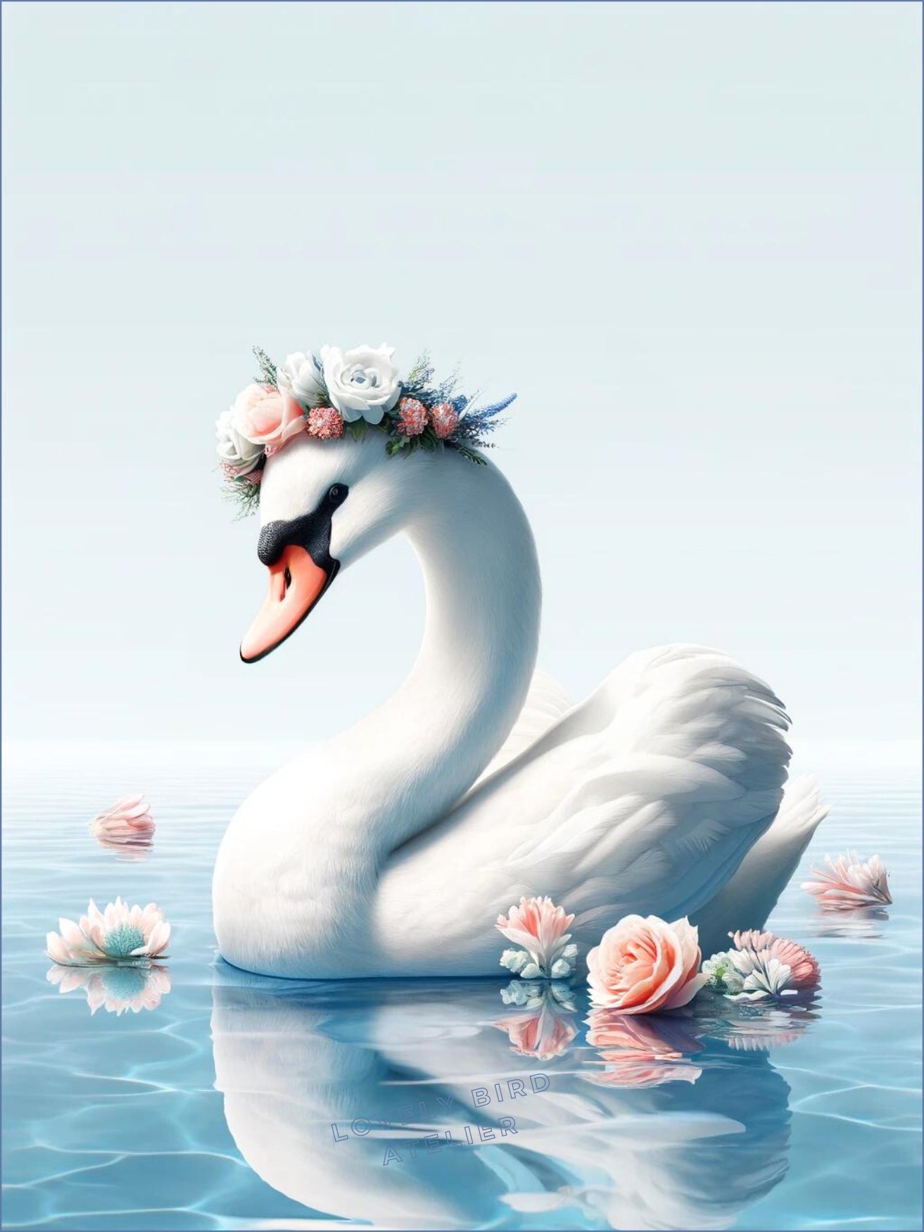 Tableau Cygne & Floraison