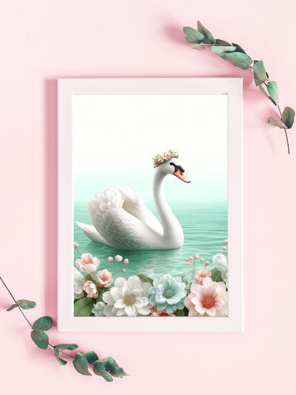 Tableau  Cygne & Lac Fleuri