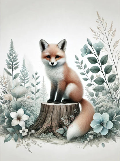 Illustration Renard Forêt Bleue