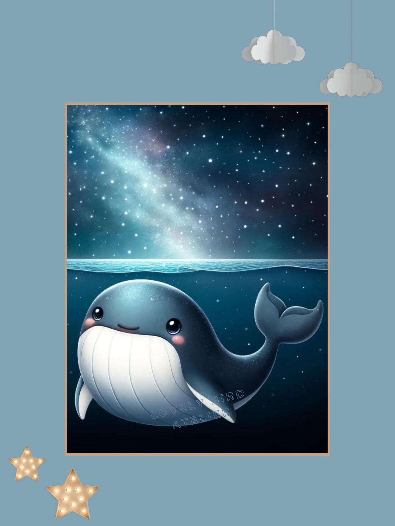 Tableau Baleine & Étoiles