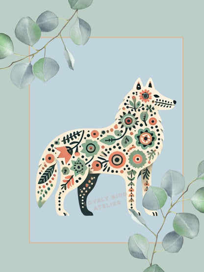 Affiche Loup & Motifs