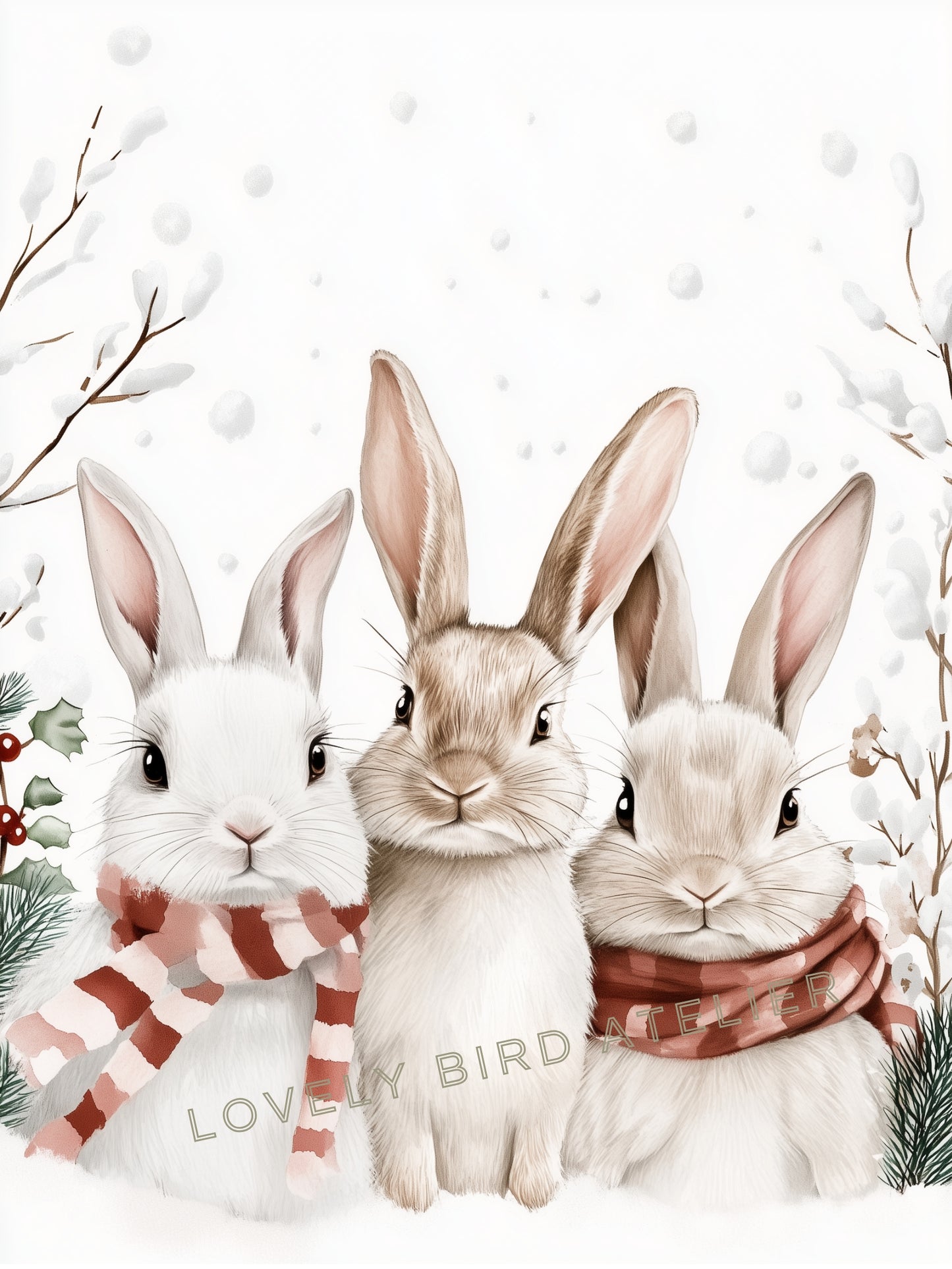 Affiche Lapins - Tendresse en Hiver