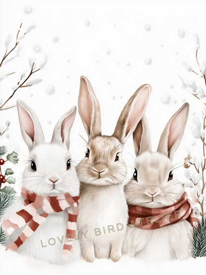 Affiche Lapins - Tendresse en Hiver