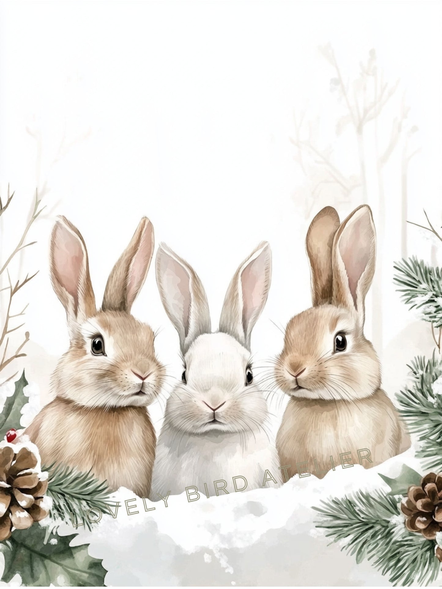 Affiche Trio Lapins & Hiver