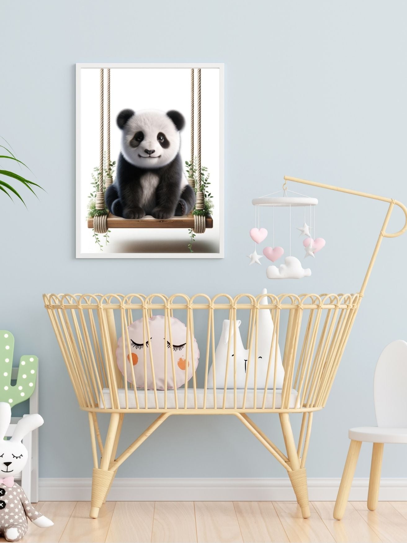 Tableau Bébé Panda & Balançoire