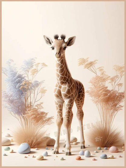 Affiche Bébé Girafe