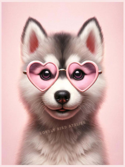 Affiche Chiot Pop Pink