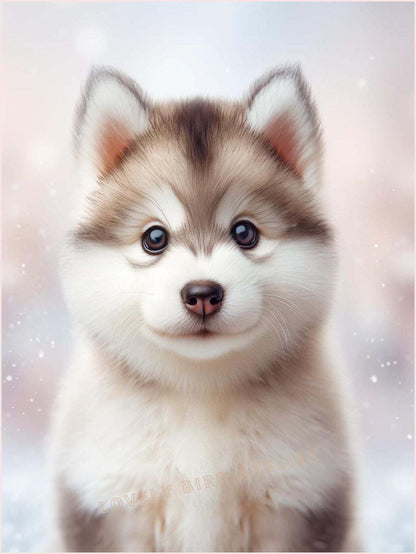 Affiche Husky aux Yeux Marrons variation