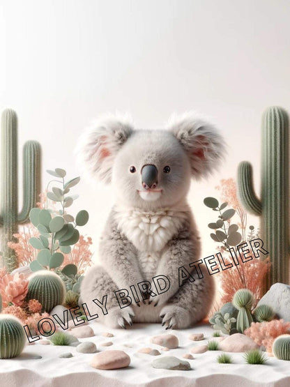 Affiche Koala & Cactus