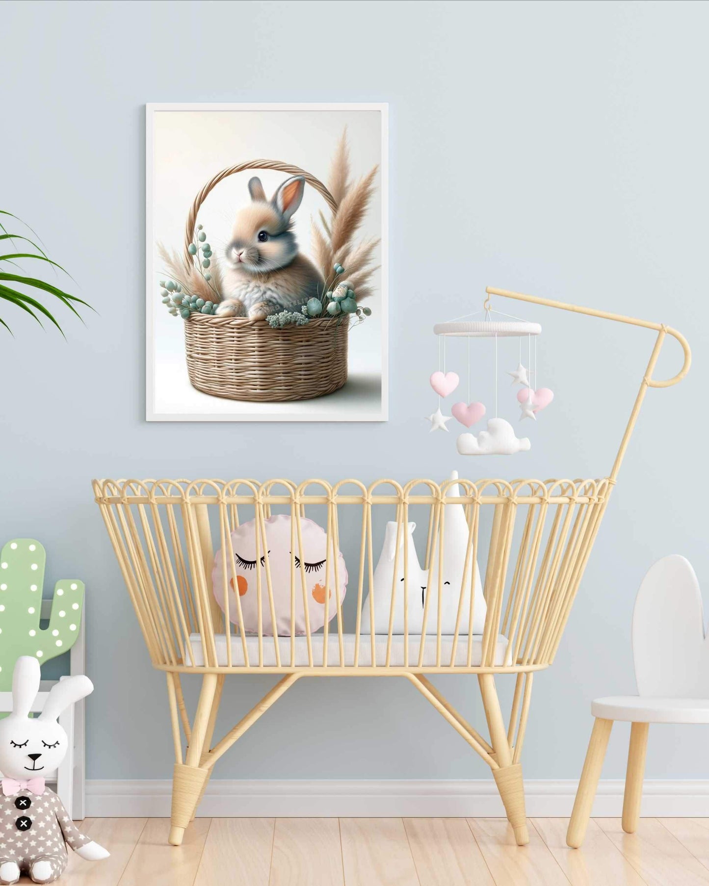 Affiche Lapin & Panier Osier