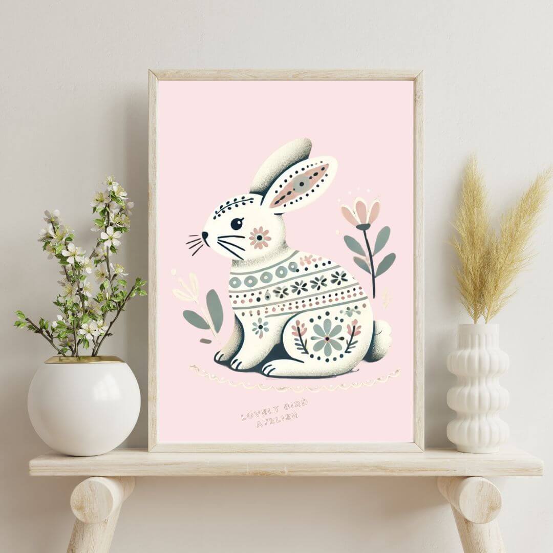 Affiche Petit Lapin & Motifs