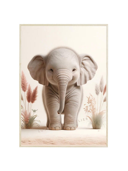 Affiche Bébé Éléphant & Pampa