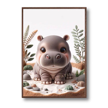 Affiche Bébé Hippo Mignon