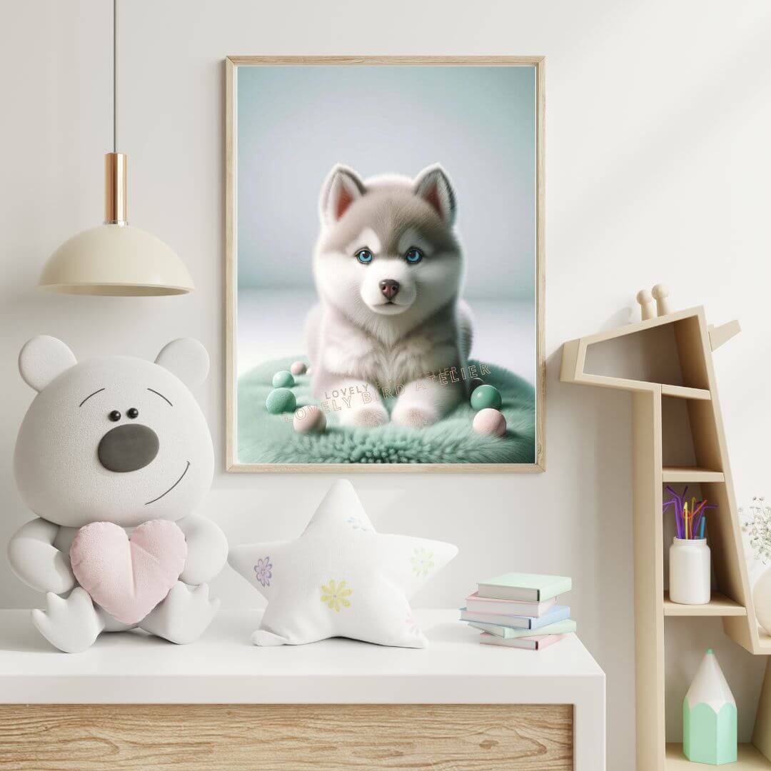 Affiche Bébé Husky