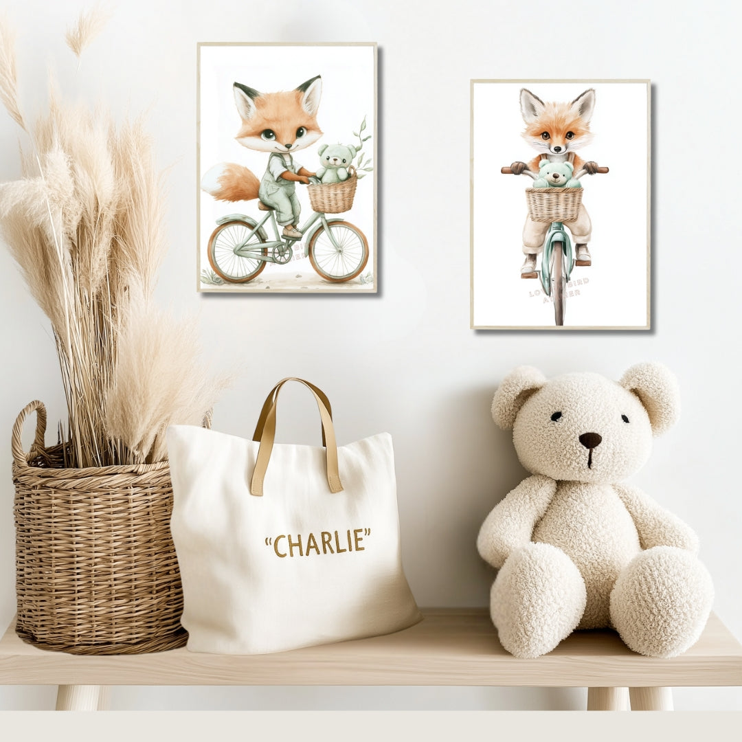 Affiche  Petit Renard & Bicyclette