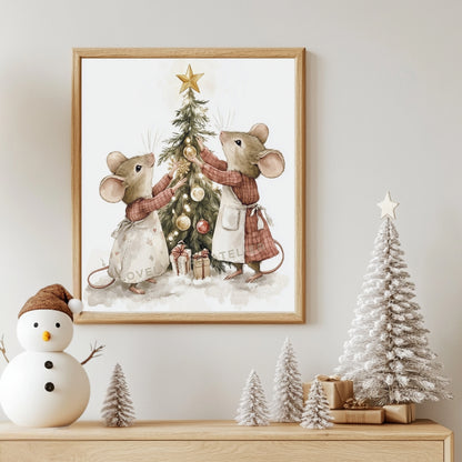 Affiche Souris & Sapin De Noël