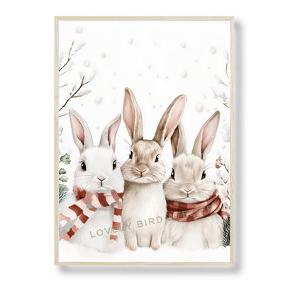 Affiche Lapins - Tendresse en Hiver