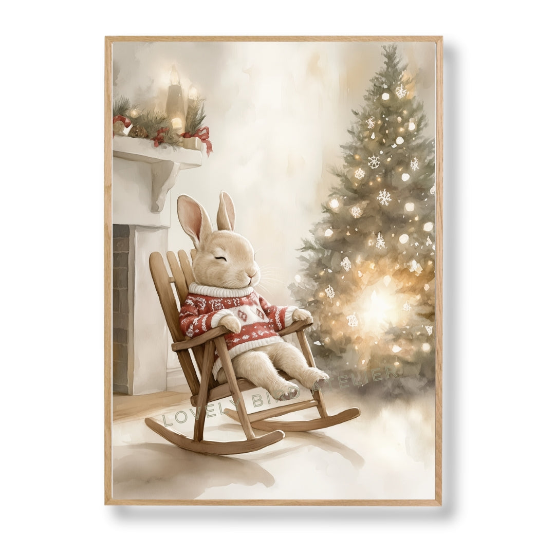 Affiche Lapin & Sapin de Noël