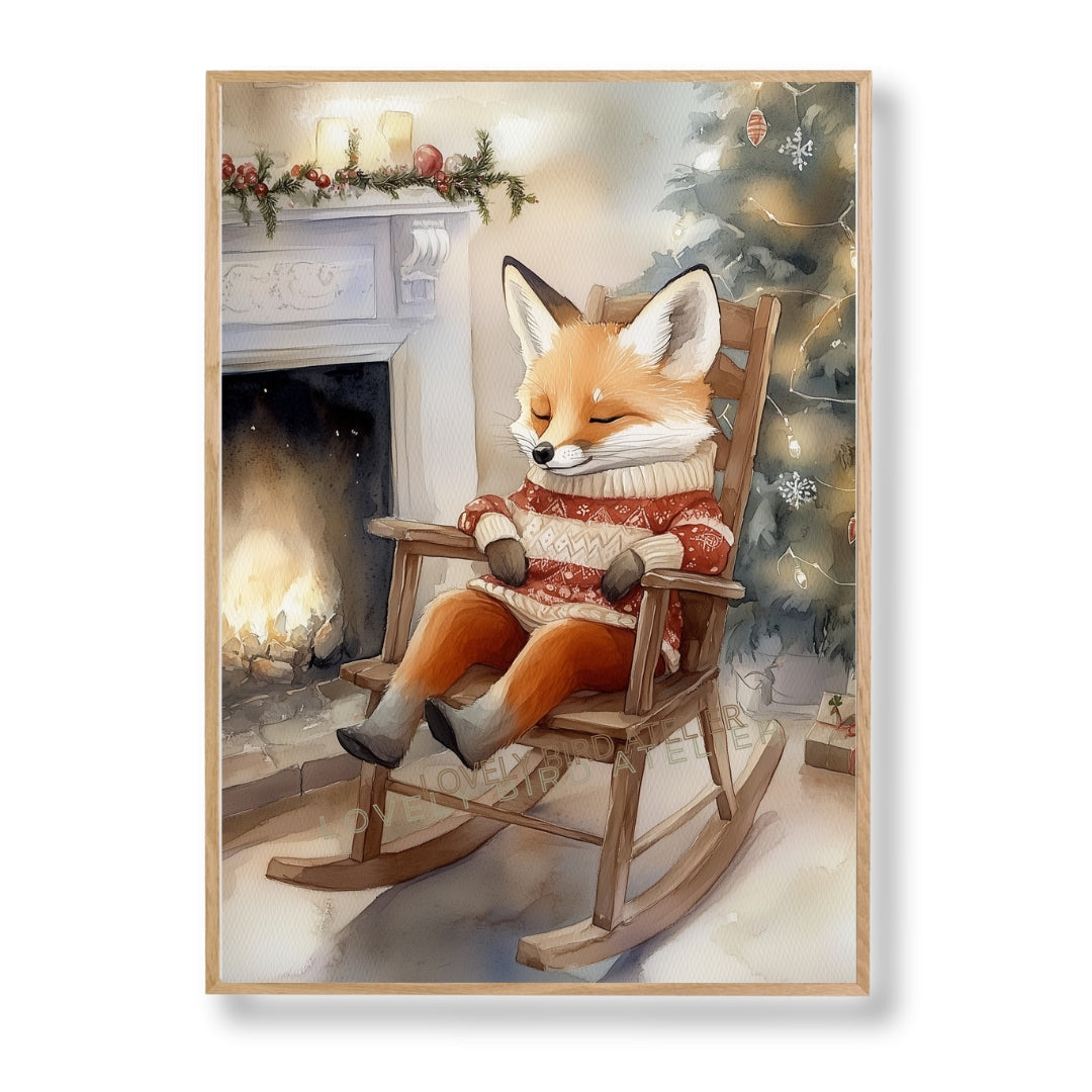 Affiche  Renard & Cheminée de Noël