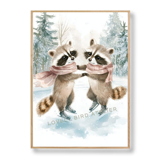 🎁 Affiche Duo Ratons Laveurs sur Glace (100% off)