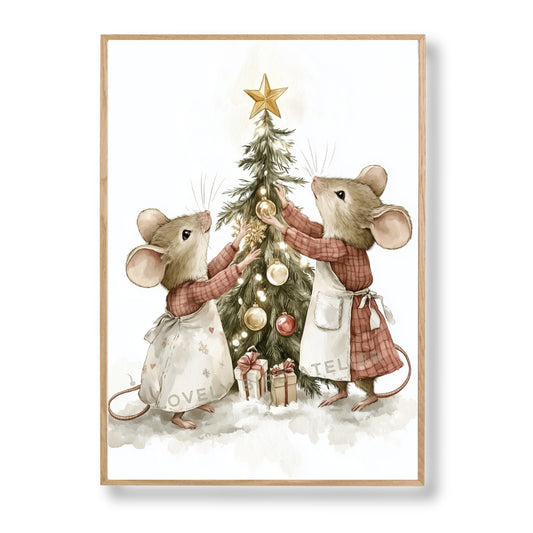 Affiche Souris & Sapin De Noël