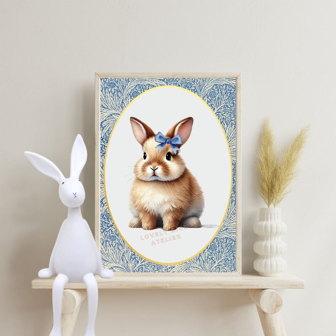 Affiche Lapin & Motif Vintage