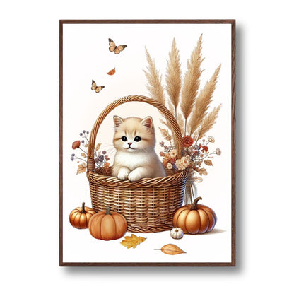 Affiche Chaton & Automne