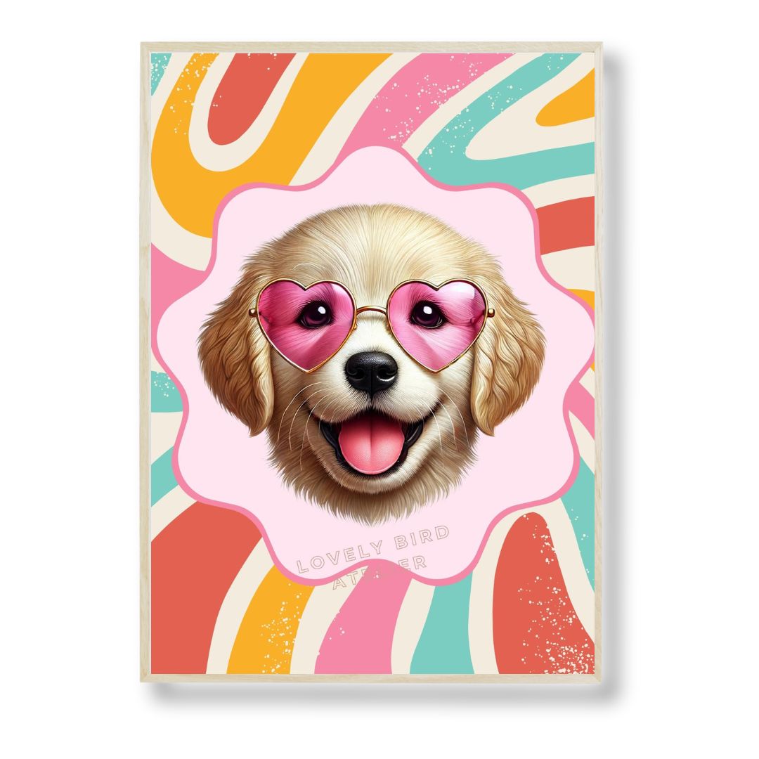 Affiche Chiot Golden Fun