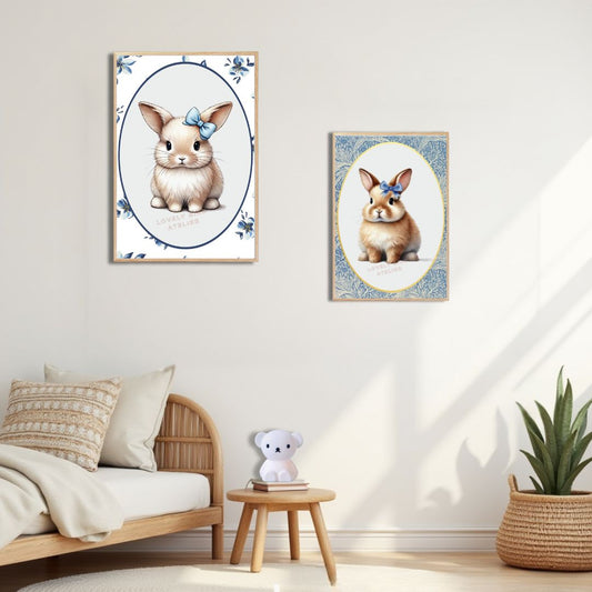 Affiche Lapin & Nœud Bleu