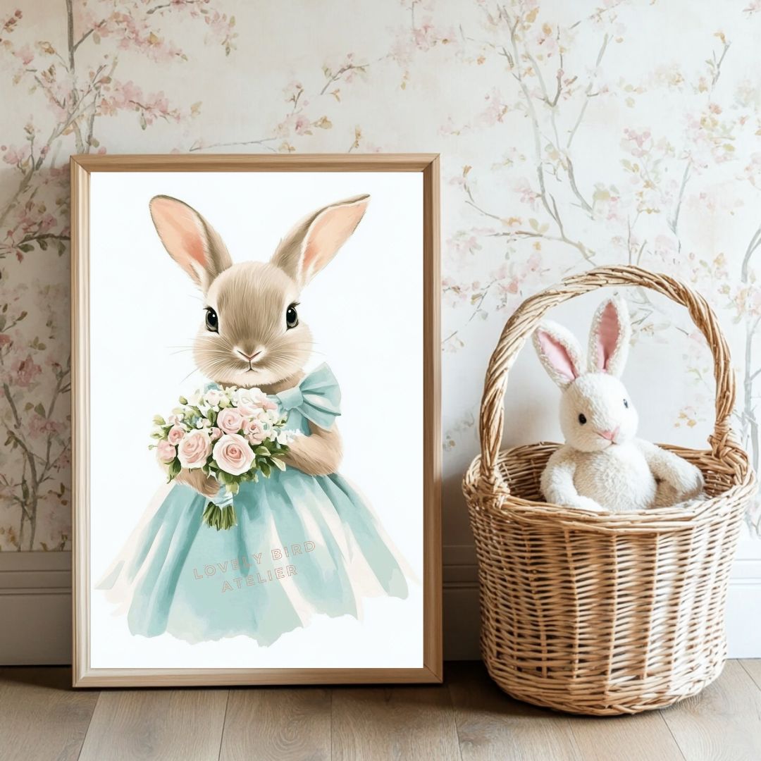 Affiche Lapin & Bouquet