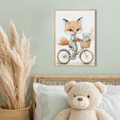 Affiche  Petit Renard & Bicyclette