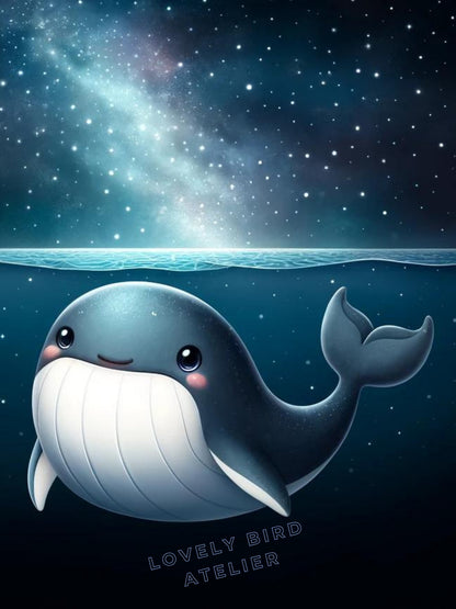 Tableau Baleine & Étoiles