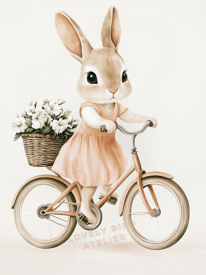 Affiche Lapine En Vélo