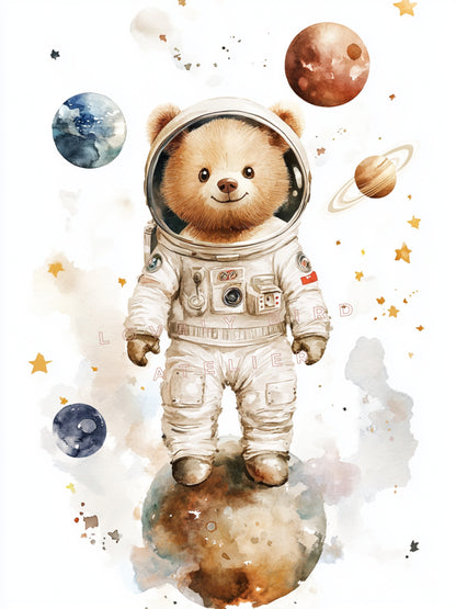 Affiche  Ours Astronaute