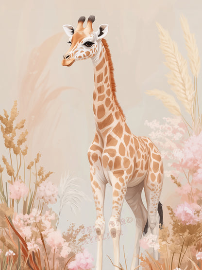 Affiche Girafe & Pampa