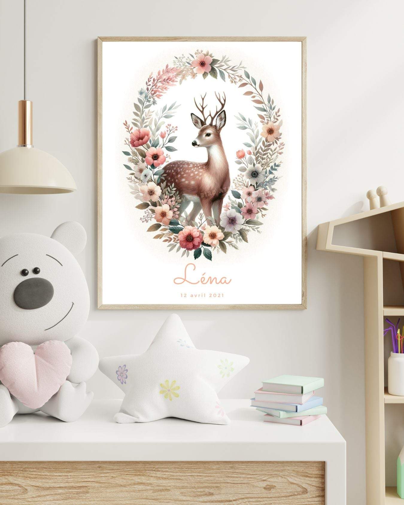 Tableau Biche  & Flore