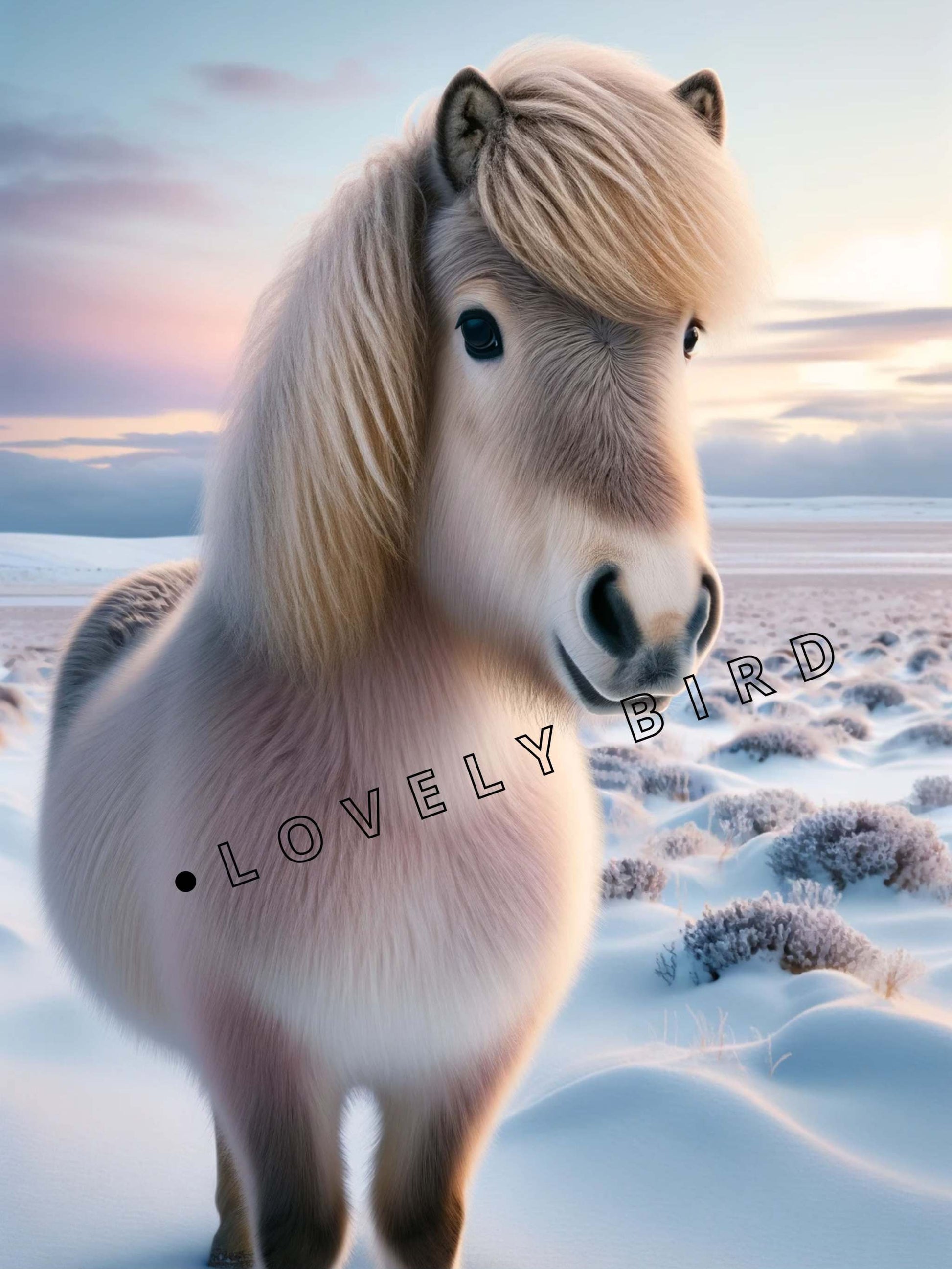 Tableau Poney Islandais & Neige