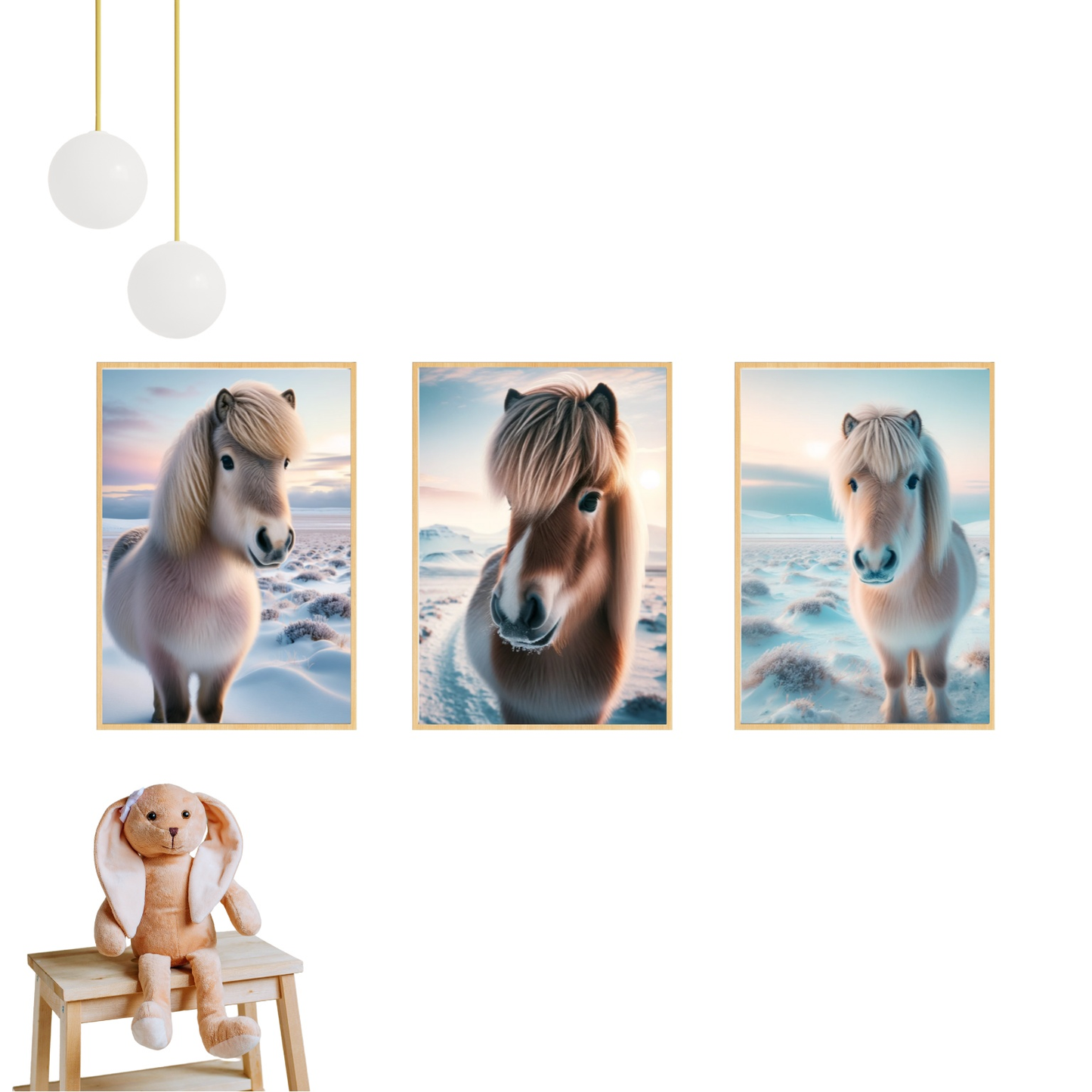 Tableau Poney Islandais & Neige